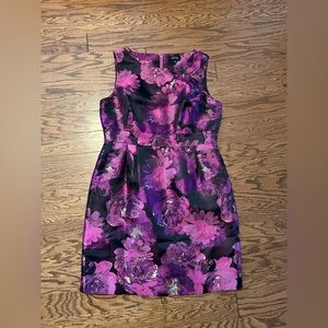 Tahari Purple and Gold Occasion Dress
